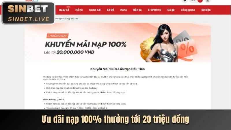 Tiền thưởng đăng ký và Thưởng nạp tiền